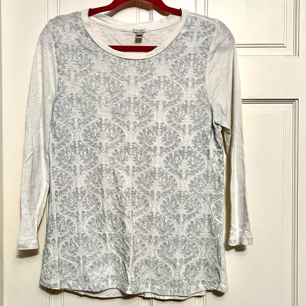 Cute long sleeve embroidered tee from JCrew